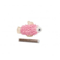 BUDZ CHAT JOUET POISSON ROSE ET TUBE D HERBE A CHAT 4.5 BUDZ Jouets