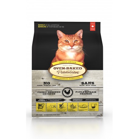 OBT Nourriture Chat/ Poulet Adulte 5 lbs OVEN BAKED TRADITION Nourritures sèche