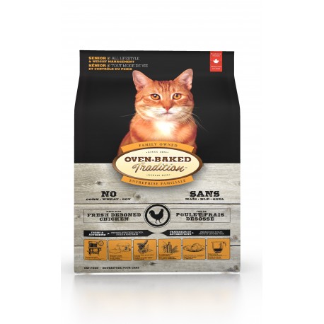 OBT Nourriture chat senior/contrôle du poids 5 lbs OVEN BAKED TRADITION Dry Food