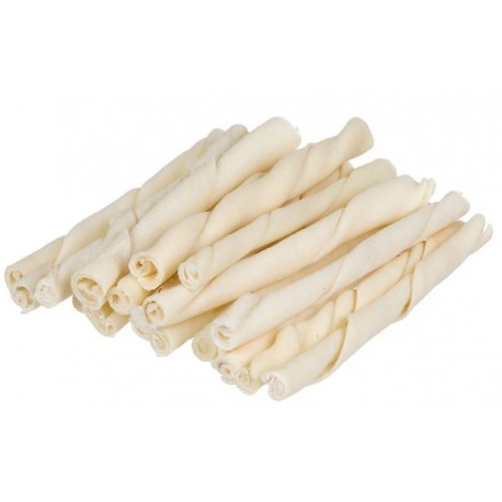 Cuir-Batonnets twist blanc 5  x 4/6mm (100 un) YAMAS Leather Bones