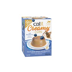 Mousse Catit Creamy Cups, Poulet et thon avec bleuets, 4 x 2 CATIT Treats