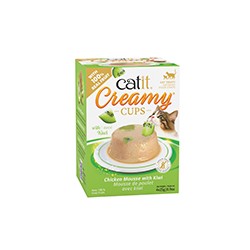 Mousse Catit Creamy Cups, Poulet avec kiwi, 4 x 25 g CATIT Friandises