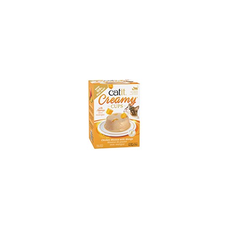 Mousse Catit Creamy Cups, Poulet avec mangue, 4 x 25 g CATIT Friandises