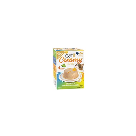 Mousse Catit Creamy Cups, Assortiment, 4 x 25 g CATIT Treats