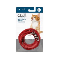 CÃ¢ble d attache Catit/nylon, 3m,rouge-V CATIT Laisses et colliers