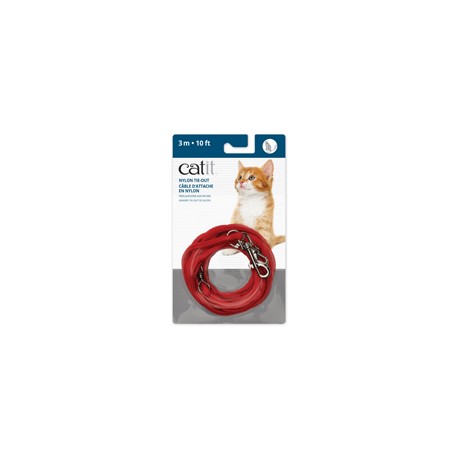 Câble d attache Catit/nylon, 3m,rouge-V CATIT Laisses et colliers