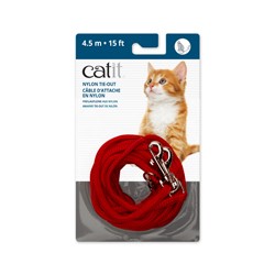 CÃ¢ble d attache Catit/nylon,4,5m,rouge-V CATIT Laisses et colliers