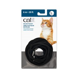 Câble d attache Catit/nylon, 6 m, noir-V CATIT Leashes And Collars