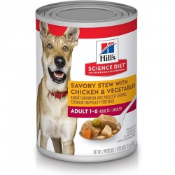 Hills ScDiet Adult Savory Stew with Chicken & Veg.12,8 oz  Nourritures en conserve