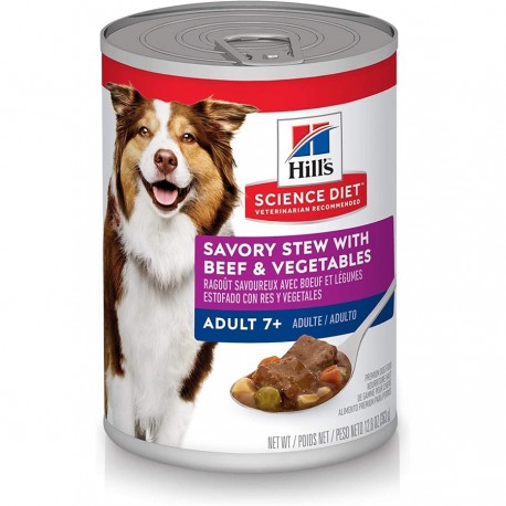 Hills ScDiet Ad 7 Savory Stew with Beef & Veg.12,8 oz HILLS-SCIENCE DIET Nourritures en conserve