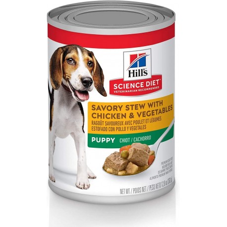 Hills ScDiet Puppy Savory Stew with Chicken & Veg.12,8 oz HILLS-SCIENCE DIET Canned Food