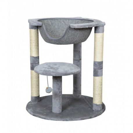 BUDZ ARBRE A CHAT DEUX NIVEAUX AVEC LIT SUSPENDU GRIS 66X66X BUDZ Scratching post