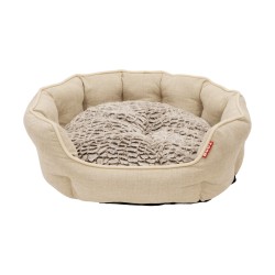 BUDZ LIT ROND A REBORDS ELEVES - DELUXE, CREME GRAND 29 x24  Lits, coussins, paniers