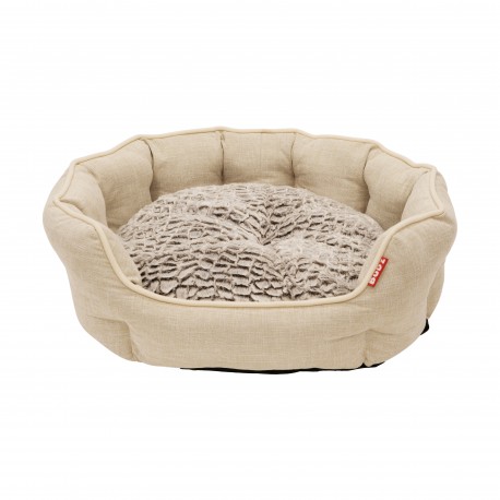 BUDZ LIT ROND A REBORDS ELEVES - DELUXE, CREME GRAND 29 x24  Beds, Cushions, Baskets