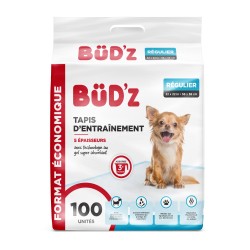 BUDZ CHIEN TAPIS D ENTRAINEMENT 22 X 22 (56X56CM) 100 UNITES