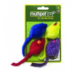 "MULTIPET Multi-Colored Mice - 4pk. - 2"" " MULTIPET Jouets