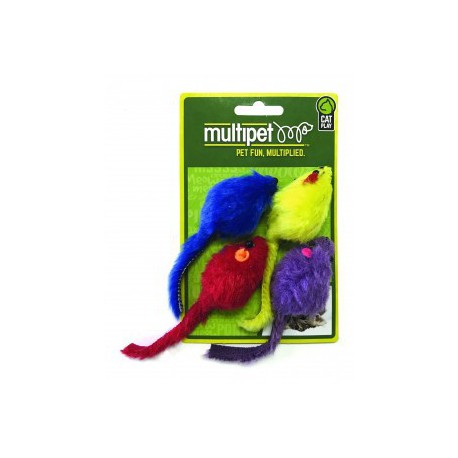 MULTIPET Multi-Colored Mice - 4pk. - 2 MULTIPET Toys