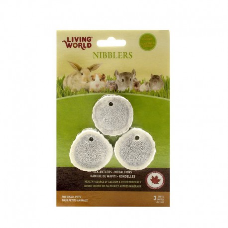 PROMO - FÃ©vrier - 3 rond. Nibblers LW, ramure wapiti,2,5oz LIVING WORLD Friandises