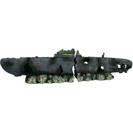 AQUA-FIT Polyresin Submarine Wreck 16x4x3in AQUA-FIT Decorations aquarium