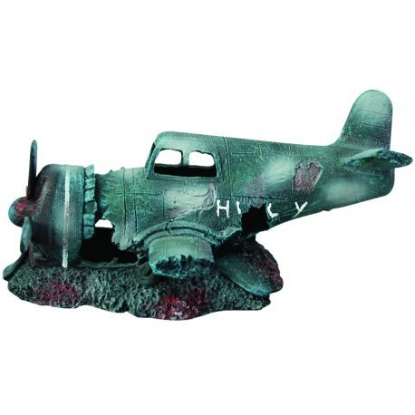 PROMO - FÃ©vrier - AQUA-FIT Polyresin Sunken Fighter Plane AQUA-FIT Decorations aquarium
