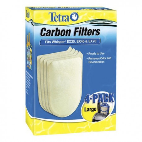 WHISPER EX Carbon Filter LG 4 pk TETRA Filtering media