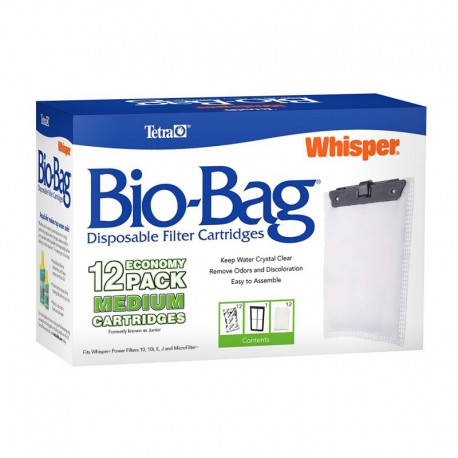 WHISPER Bio-Bag Med 12 pack TETRA Filtering media