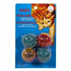 BURGHAM Cat Toy Plastic Buzz Balls /4pk BURGHAM Jouets
