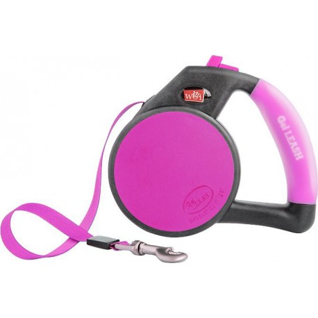 **DISC**WIGZI Gel Leash - Retractable Pink - Small  Laisses Et Colliers