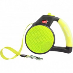 **DISC**WIGZI Reflective Gel Leash - Retractable Yellow - Sm Laisses Et Colliers