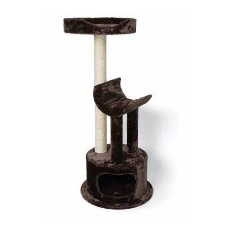 BUDZ ARBRE A CHAT CACHETTE & 2 PERCHOIRS BRUN 60*60*142cm BUDZ Scratching post