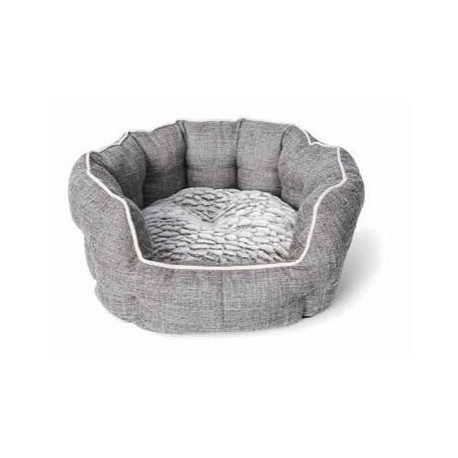 BUDZ CHIEN LIT ROND REBORDS ELEVES DELUXE 17,5 X 15,5 GRIS BUDZ Beds, Cushions, Baskets