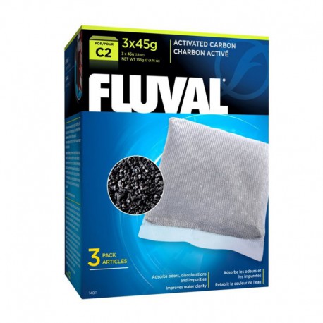 Charbon Fluval C2, 3 x 45 g (1,6 oz)-V FLUVAL Masses filtrantes