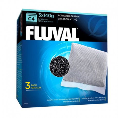 Charbon Fluval C4, 3 x 140 g (4,9 oz)-V FLUVAL Filtering media