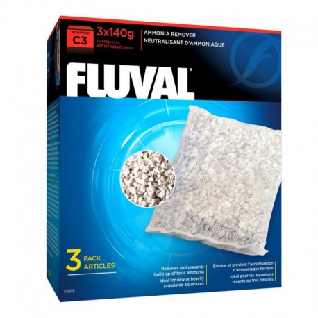 Elim. ammoniaque Fluval C3, 3 x 140 g-V FLUVAL Filtering media