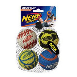 Balles sport ultrés. NDog, M, pq.4(3372) NERF Jouets
