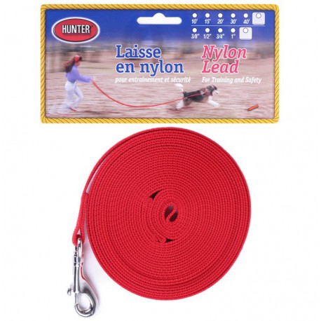 LAISSE NYLON 3/8 x20 , ROUGE HUNTER BRAND Laisses et colliers