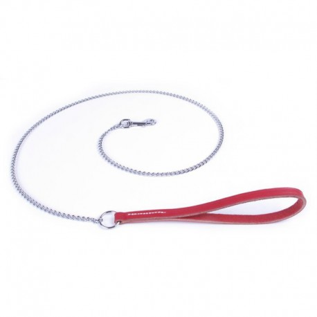 LAISSE CHAINE FINE 48 , ROUGE HUNTER BRAND Leashes And Collars