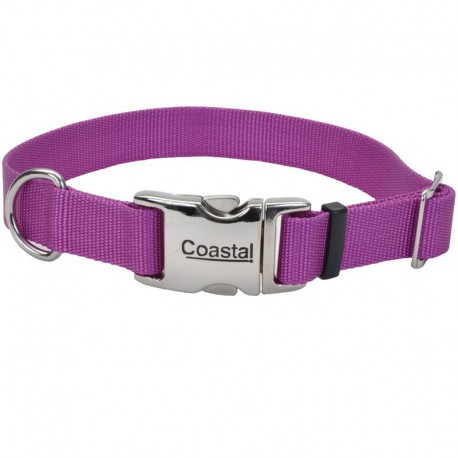 COLLIER NYL BOUCLE MÉTAL 5/8x10-14 ORD COASTAL Leashes And Collars