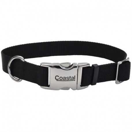 COLLIER NYL BOUCLE MÉTAL 3/4x14-20 BLK COASTAL Laisses et colliers