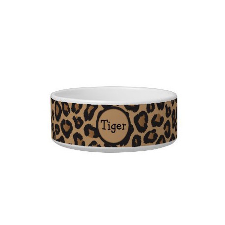 PS Leopard Print Ceramic Dog Bowl 6.5in  Bols Eau Et Nourriture