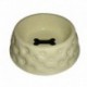 PS Ruckled White Ceramic Dog Bowl 8in  Bols Eau Et Nourriture