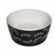 PS Black Bone Print Ceramic Dog Bowl 6.5in  Bols Eau Et Nourriture