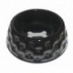 PS Ruckled Black Ceramic Dog Bowl 8in  Bols Eau Et Nourriture