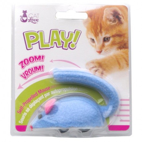 Souris a roulettes Cat Love Play,bleue CAT LOVE Toys