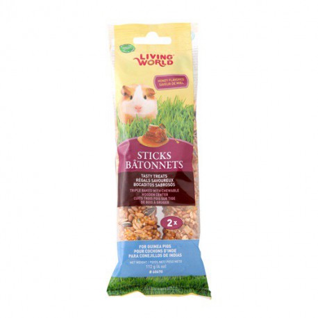 2 bât. LW p. cochons d Inde, miel, 112 g LIVING WORLD Treats