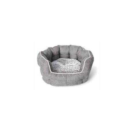 BUDZ CHIEN LIT ROND REBORDS ELEVES DELUXE 22,5 X 20,5 GRIS BUDZ Lits, coussins, paniers