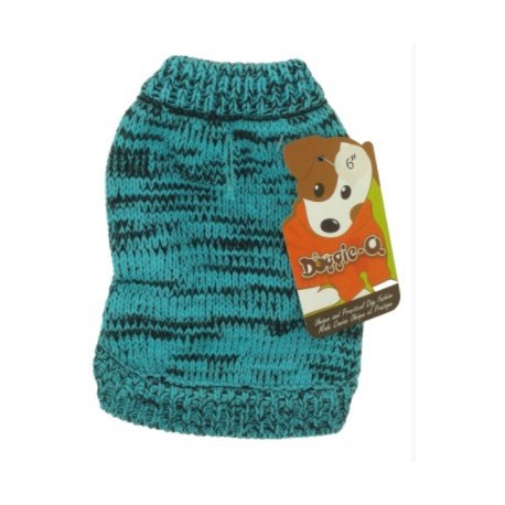 DQ Marled Teal Sweater - 12in DOGGIE-Q Lingerie