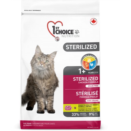 STERILISE - Sans grains - formule poulet (adulte)5 Kg 1ST CHOICE Nourritures sèche