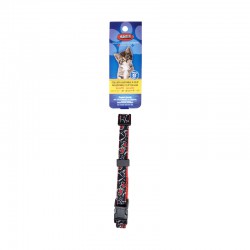 COLLIER SEC.CHAT 3/8 X8-11 NOIR/COEURS ROUGE HUNTER BRAND Leashes And Collars