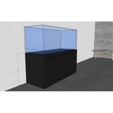 MEUBLE POUR AQUARIUM EN MERISIER RUSSE NOIR 60 X 24 X 30 ...